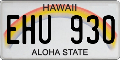HI license plate EHU930