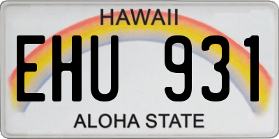 HI license plate EHU931