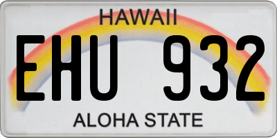 HI license plate EHU932