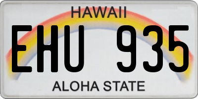 HI license plate EHU935