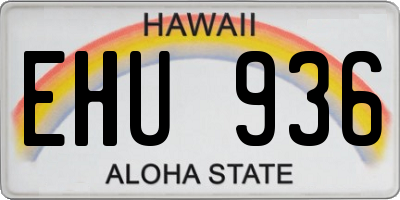 HI license plate EHU936