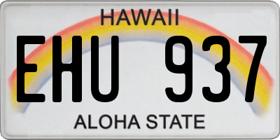HI license plate EHU937