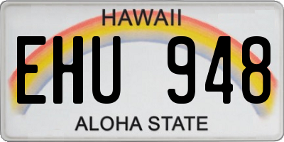 HI license plate EHU948