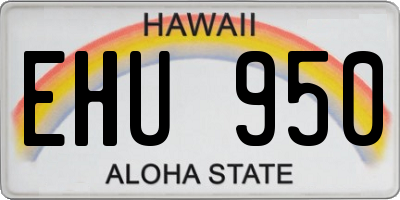 HI license plate EHU950