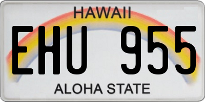 HI license plate EHU955