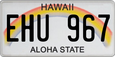HI license plate EHU967