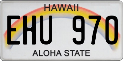 HI license plate EHU970