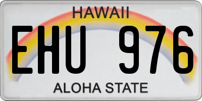 HI license plate EHU976