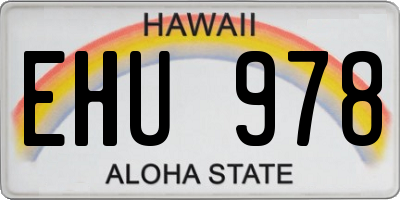 HI license plate EHU978