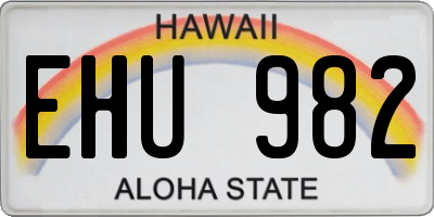 HI license plate EHU982