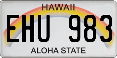 HI license plate EHU983
