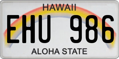HI license plate EHU986