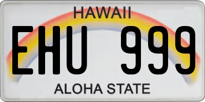 HI license plate EHU999