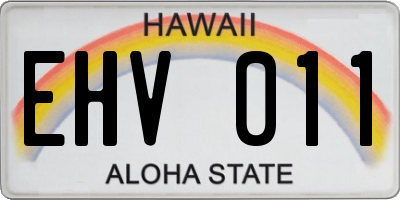 HI license plate EHV011