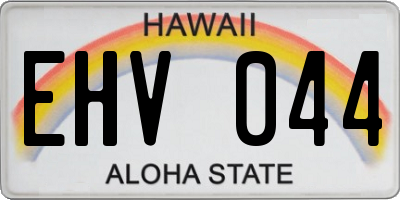 HI license plate EHV044