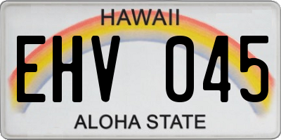 HI license plate EHV045