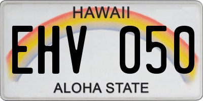 HI license plate EHV050