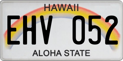 HI license plate EHV052