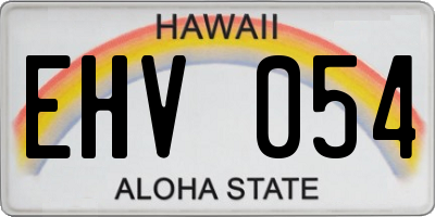 HI license plate EHV054