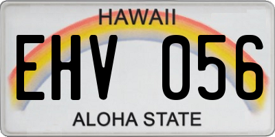 HI license plate EHV056