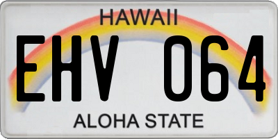 HI license plate EHV064