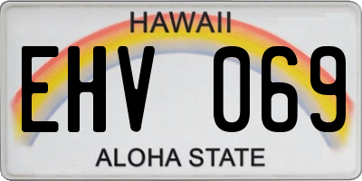 HI license plate EHV069
