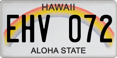 HI license plate EHV072