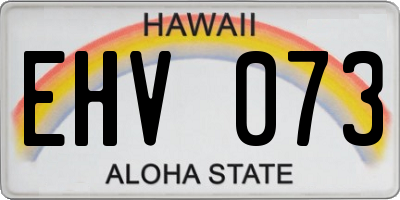 HI license plate EHV073