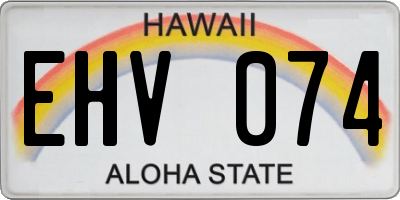 HI license plate EHV074