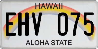 HI license plate EHV075