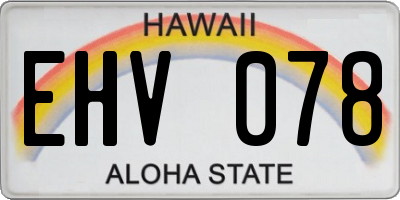 HI license plate EHV078