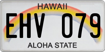 HI license plate EHV079