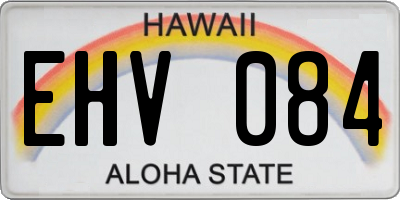 HI license plate EHV084