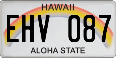 HI license plate EHV087