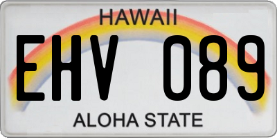 HI license plate EHV089