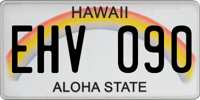 HI license plate EHV090