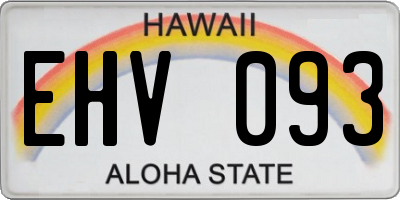 HI license plate EHV093