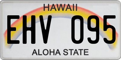 HI license plate EHV095