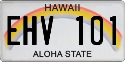 HI license plate EHV101