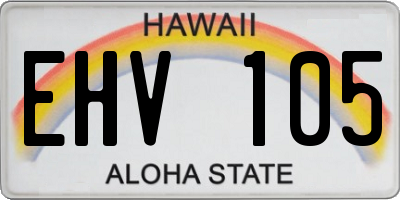 HI license plate EHV105