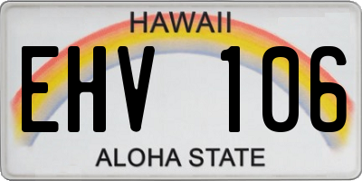 HI license plate EHV106