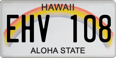 HI license plate EHV108