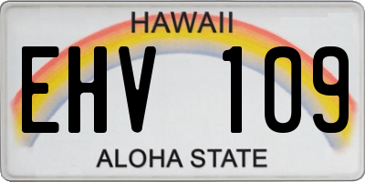 HI license plate EHV109