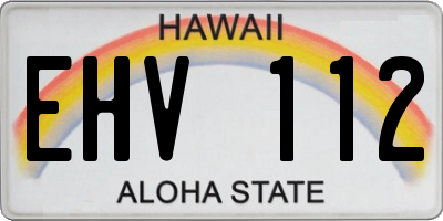 HI license plate EHV112