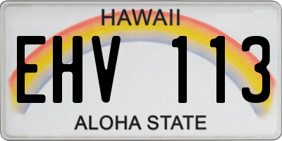 HI license plate EHV113