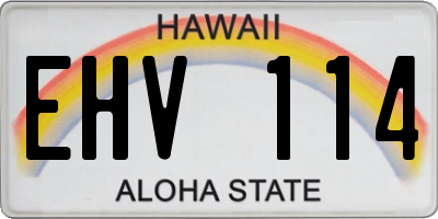 HI license plate EHV114