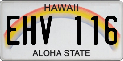 HI license plate EHV116