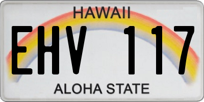 HI license plate EHV117