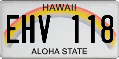 HI license plate EHV118