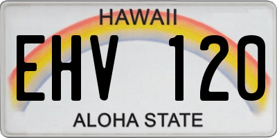 HI license plate EHV120